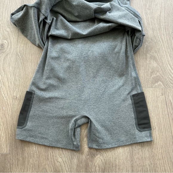 Girlfriend Collective Gravel Gray Workout Mini Dress with Built In Shorts - Picture 3 of 8